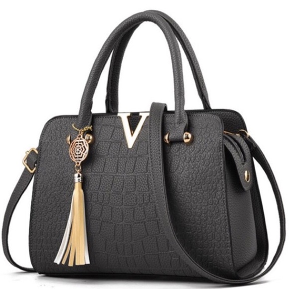 Croc style Gray Handbag - Picture 1 of 7